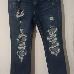 American Eagle Dark Blue Distressed Women’s Jeans